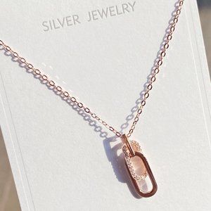 925 Silver Pin Sleeve Necklace